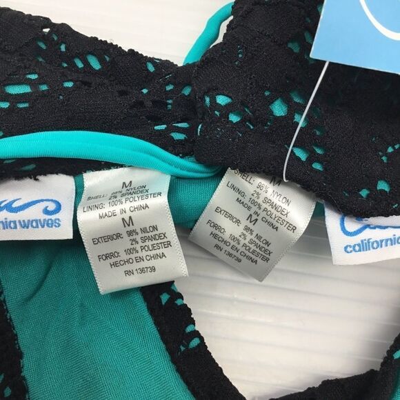California Waves Triangle Eyelet Detail Bikini (E) - Picture 5 of 6